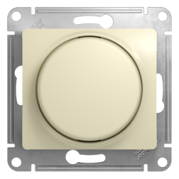 Светорегулятор поворотный 300 Вт Schneider Electric Glossa Бежевый (в сборе) 