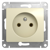 Розетка без заземления Schneider Electric Glossa Бежевый (в сборе) 