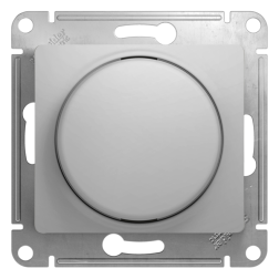 Светорегулятор поворотный 300 Вт Schneider Electric Glossa Алюминий (в сборе) 