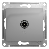 Розетка TV проходная Schneider Electric Glossa Алюминий (в сборе) 