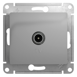 Розетка TV проходная Schneider Electric Glossa Алюминий (в сборе) 