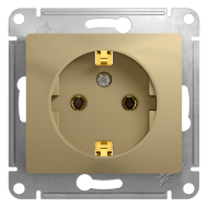 Розетка с заземлением, винтовые клеммы Schneider Electric Glossa Титан (в сборе) 