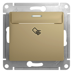 Выключатель карточный Schneider Electric Glossa Титан (в сборе) 