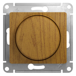 Светорегулятор поворотный 300 Вт Schneider Electric Glossa Дуб (в сборе) 