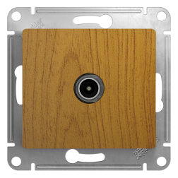 Розетка TV проходная Schneider Electric Glossa Дуб (в сборе) 