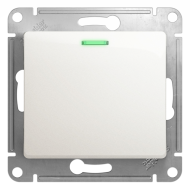 Выключатель одноклавишный с подсветкой Schneider Electric Glossa Перламутровый (в сборе) 