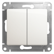 Выключатель двухклавишный Schneider Electric Glossa Перламутровый (в сборе) 