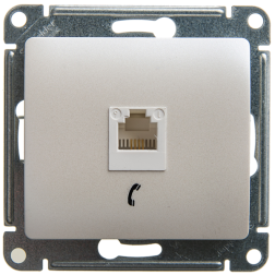 Розетка телефонная 1xRJ11 Schneider Electric Glossa Перламутровый (в сборе) 