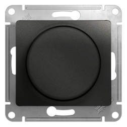 Светорегулятор поворотный 300 Вт Schneider Electric Glossa Антрацит (в сборе) 