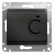 Терморегулятор для теплого пола с внешним датчиком Schneider Electric Glossa Антрацит (в сборе) 