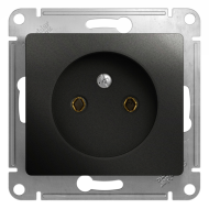Розетка без заземления Schneider Electric Glossa Антрацит (в сборе) 