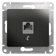 Розетка телефонная 1xRJ11 Schneider Electric Glossa Антрацит (в сборе) 