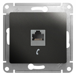 Розетка телефонная 1xRJ11 Schneider Electric Glossa Антрацит (в сборе) 