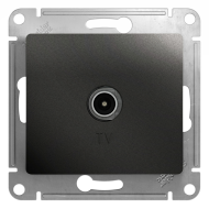 Розетка TV проходная Schneider Electric Glossa Антрацит (в сборе) 