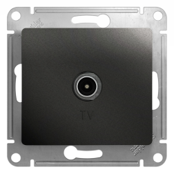 Розетка TV проходная Schneider Electric Glossa Антрацит (в сборе) 