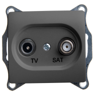 Розетка TV / SAT оконечная Schneider Electric Glossa Антрацит (в сборе) 