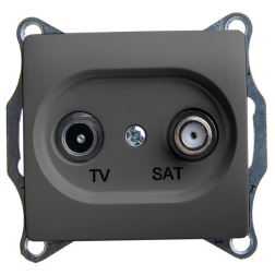 Розетка TV / SAT оконечная Schneider Electric Glossa Антрацит (в сборе) 