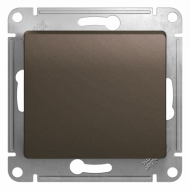 Выключатель одноклавишный Schneider Electric Glossa Шоколад (в сборе) 