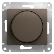 Светорегулятор поворотный 300 Вт Schneider Electric Glossa Шоколад (в сборе) 