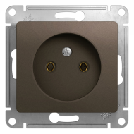 Розетка без заземления Schneider Electric Glossa Шоколад (в сборе) 