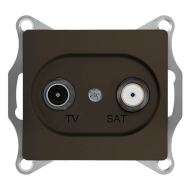 Розетка TV / SAT оконечная Schneider Electric Glossa Шоколад (в сборе) 