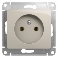 Розетка без заземления Schneider Electric Glossa Молочный (в сборе) 