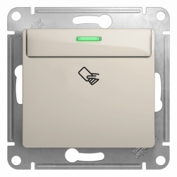 Выключатель карточный Schneider Electric Glossa Молочный (в сборе) 