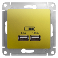 Розетка USB для зарядки устройств Schneider Electric Glossa Фисташковый (в сборе) 