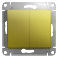 Выключатель двухклавишный Schneider Electric Glossa Фисташковый (в сборе) 