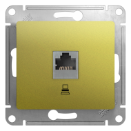 Розетка компьютерная 1xRJ45 UTP 5e категории Schneider Electric Glossa Фисташковый (в сборе) 