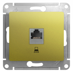 Розетка компьютерная 1xRJ45 UTP 5e категории Schneider Electric Glossa Фисташковый (в сборе) 