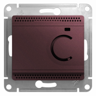 Терморегулятор для теплого пола с внешним датчиком Schneider Electric Glossa Баклажановый (в сборе) 