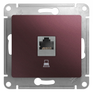 Розетка компьютерная 1xRJ45 UTP 5e категории Schneider Electric Glossa Баклажановый (в сборе) 