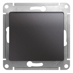 Переключатель одноклавишный (проходной) Schneider Electric Glossa Графит (в сборе) 