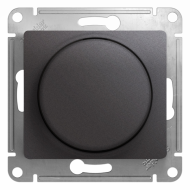 Светорегулятор поворотный 300 Вт Schneider Electric Glossa Графит (в сборе) 