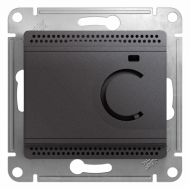 Терморегулятор для теплого пола с внешним датчиком Schneider Electric Glossa Графит (в сборе) 