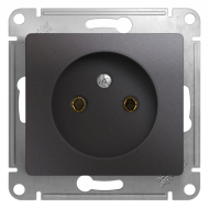 Розетка без заземления Schneider Electric Glossa Графит (в сборе) 