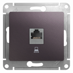 Розетка компьютерная 1xRJ45 UTP 5e категории Schneider Electric Glossa Сиреневый туман (в сборе) 