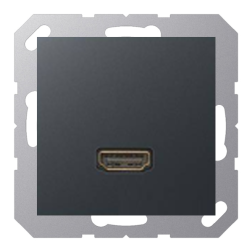 Розетка HDMI Jung A Creation Матовый антрацит (в сборе) 