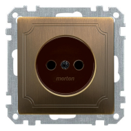 Розетка без заземления Merten Antique Античная латунь (в сборе) 