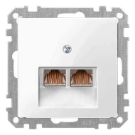Розетка телефонная двойная 2xRJ11 Merten Antique Полярно - белый (в сборе) 
