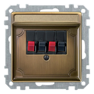 Розетка аккустическая двойная Merten Antique Античная латунь (в сборе) 