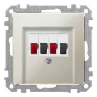 Розетка аккустическая двойная Merten Antique Бежевый (в сборе) 