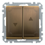 Выключатель для рольставней Merten Antique Античная латунь (в сборе) 