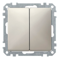 Выключатель двухклавишный Merten Antique Бежевый (в сборе) 