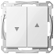 Выключатель кнопочный для рольставней Merten M-Elegance Полярно - белый (в сборе) 