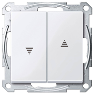 Выключатель кнопочный для рольставней Merten M-Elegance Активный белый (в сборе) 