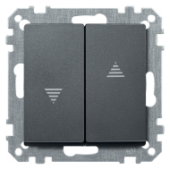 Выключатель кнопочный для рольставней Merten M-Elegance Антрацит (в сборе) 