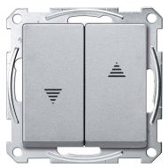 Выключатель кнопочный для рольставней Merten M-Elegance Алюминий (в сборе) 