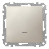 Выключатель одноклавишный с подсветкой Merten Antique Бежевый (в сборе) 